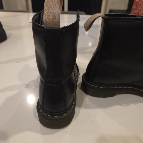 Dr. Martens Black Combat Boots with Yellow Stitching main image 4